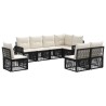 Ensemble de canapé de jardin 8 pcs Noir et blanc crème 630178630178