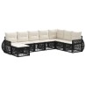 Ensemble de canapé de jardin 8 pcs Noir et blanc crème 630179630179
