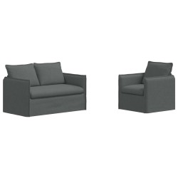 Ensemble de Canapés 2 pcs Gris foncé 136 x 82 x 85 cm Tissu 630180630180