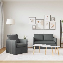 Ensemble de Canapés 2 pcs Gris foncé 136 x 82 x 85 cm Tissu 630180630180