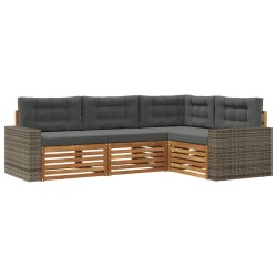 Ensemble de canapés d'extérieur 4 pcs Naturel et Anthracite 630183630183