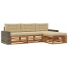 Ensemble de canapés d'extérieur 4 pcs Naturel et Beige 630184630184