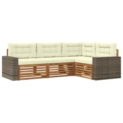 Ensemble de canapés d'extérieur 4 pcs Naturel et Crème 630186630186