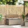Banc de rangement de jardin avec coussin gris clair résine tressée 630190630190