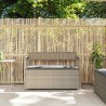 Banc de rangement de jardin avec coussin gris clair résine tressée 630190630190