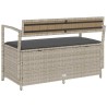 Banc de rangement de jardin avec coussin gris clair résine tressée 630190630190