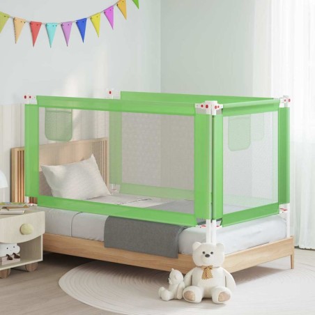 Barrière de sécurité de lit d'enfant Vert 160x25 cm Tissu 630193630193