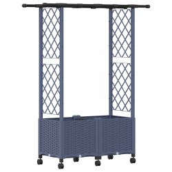 Lit Élevé avec Treillis et Toit Gris 124,5 x 40 x 142 cm PP 630198630198