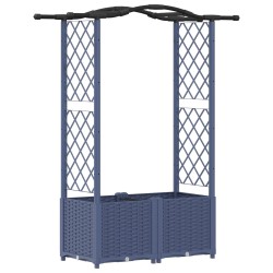 Lit Élevé avec Treillis et Toit Gris 125 x 40 x 138 cm PP 630199630199