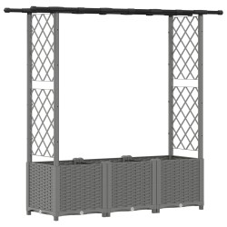 Lit Élevé avec Treillis et Toit Gris clair 162,5 x 40 x 136 cm 630200630200