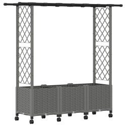 Lit Élevé avec Treillis et Toit Gris clair 162,5 x 40 x 142 cm 630202630202