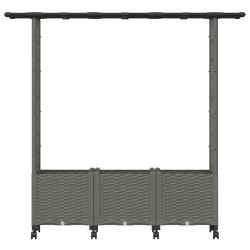 Lit Élevé avec Treillis et Toit Gris clair 162,5 x 40 x 142 cm 630202630202