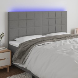 Tête de lit à LED Gris foncé 160x5x118/128 cm Tissu 630203630203
