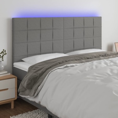 Tête de lit à LED Gris foncé 160x5x118/128 cm Tissu 630203630203