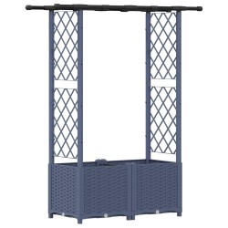 Lit Élevé avec Treillis et Toit Gris 124,5 x 40 x 136 cm PP 630205630205