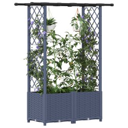 Lit Élevé avec Treillis et Toit Gris 124,5 x 40 x 136 cm PP 630205630205