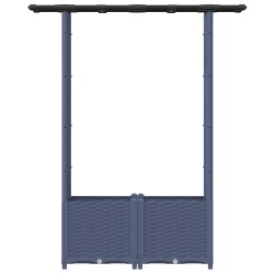 Lit Élevé avec Treillis et Toit Gris 124,5 x 40 x 136 cm PP 630205630205