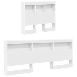 Tête de lit de rangement Blanc 100 cm Bois d'ingénierie 630206630206