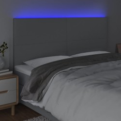 Tête de lit à LED Gris clair 200x5x118/128 cm Tissu 630207630207