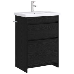 Meuble sous lavabo de salle de bain Chêne noir 630208630208