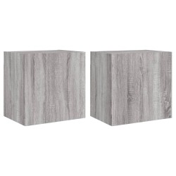 Meubles TV muraux 2pcs sonoma gris 40,5x30x40cm bois ingénierie 630209630209
