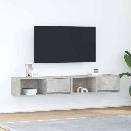 Meubles TV 2 pcs gris béton 80x31x25,5 cm bois d'ingénierie 630213630213
