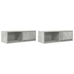 Meubles TV 2 pcs gris béton 80x31x25,5 cm bois d'ingénierie 630213630213