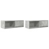 Meubles TV 2 pcs gris béton 80x31x25,5 cm bois d'ingénierie 630213630213