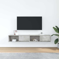 Meubles TV 2 pcs gris béton 80x31x25,5 cm bois d'ingénierie 630213630213