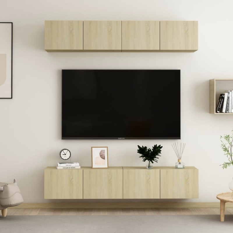 Meubles TV 4 pcs Chêne sonoma 80x30x30 cm Bois d'ingénierie 630214630214