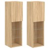 Meubles TV avec lumières LED 2 pcs chêne sonoma 30,5x30x102 cm 630215630215