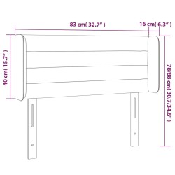 Tête de lit à LED Noir 83x16x78/88 cm Tissu 630223630223