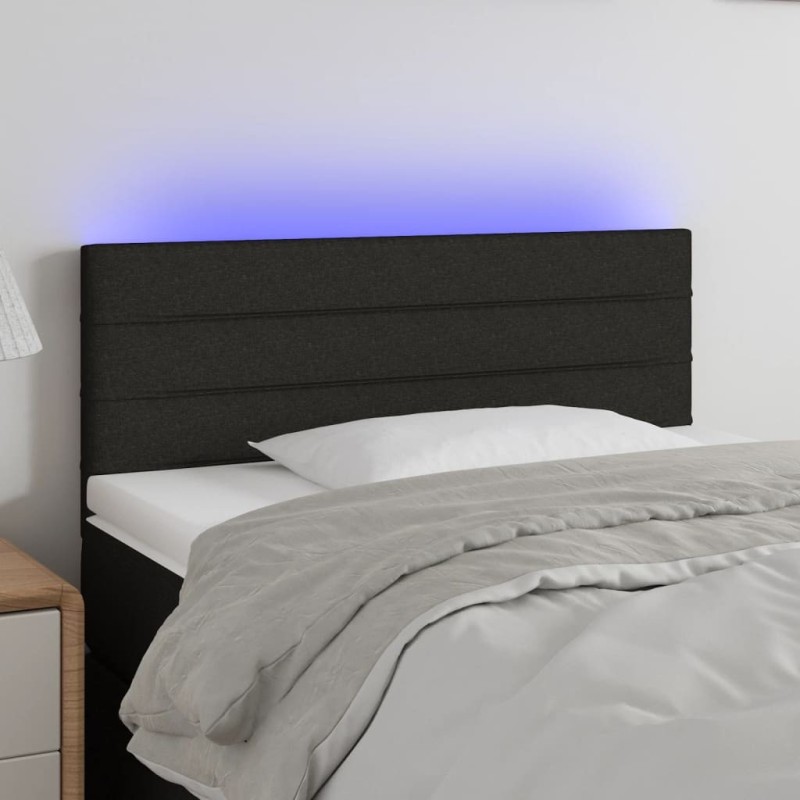 Tête de lit à LED Noir 80x5x78/88 cm Tissu 630224630224