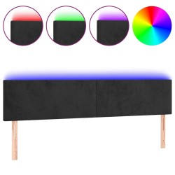 Tête de lit à LED Noir 200x5x78/88 cm Velours 630225630225