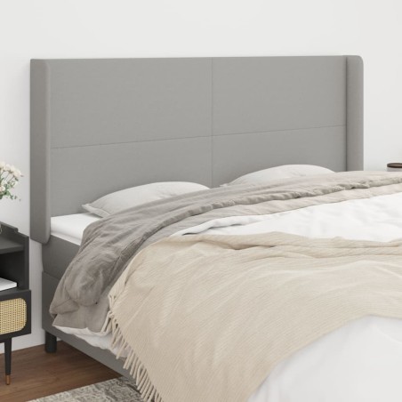 Tête de lit avec oreilles Gris clair 203x16x118/128 cm Tissu 630229630229