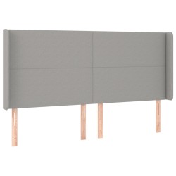 Tête de lit avec oreilles Gris clair 203x16x118/128 cm Tissu 630229630229