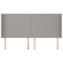 Tête de lit avec oreilles Gris clair 203x16x118/128 cm Tissu 630229630229