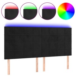 Tête de lit à LED Noir 180x5x118/128 cm Velours 630230630230