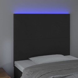 Tête de lit à LED Noir 100x5x118/128 cm Velours 630232630232
