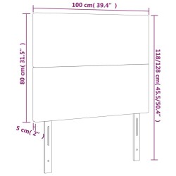 Tête de lit à LED Noir 100x5x118/128 cm Velours 630232630232