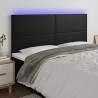 Tête de lit à LED Noir 180x5x118/128 cm Similicuir 630233630233