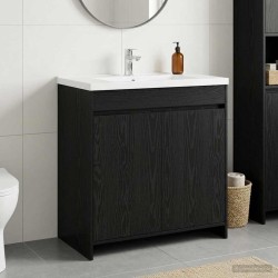 Meuble sous lavabo de salle de bain Chêne noir 630234630234