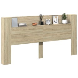 Tête de lit de rangement avec LED Chêne Sonoma 630235630235