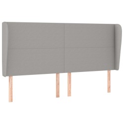Tête de lit avec oreilles Gris clair 203x23x118/128 cm Tissu 630236630236