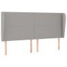Tête de lit avec oreilles Gris clair 203x23x118/128 cm Tissu 630236630236