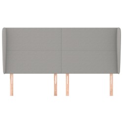Tête de lit avec oreilles Gris clair 203x23x118/128 cm Tissu 630236630236