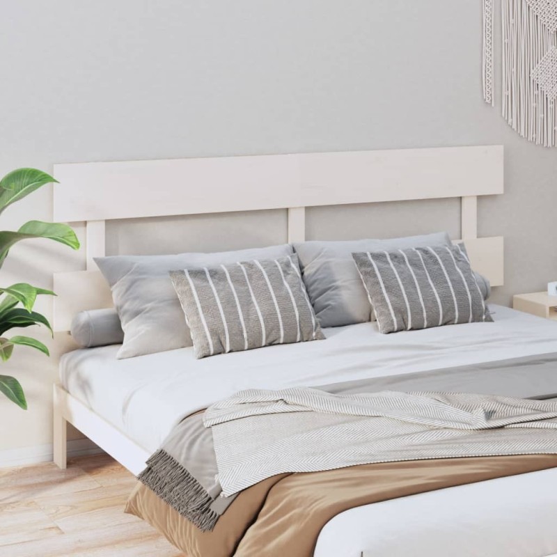 Tête de lit Blanc 204x3x81 cm Bois massif de pin 630240630240