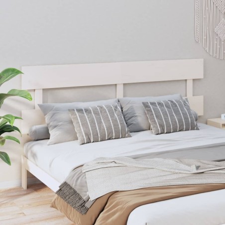 Tête de lit Blanc 204x3x81 cm Bois massif de pin 630240630240