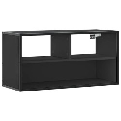 Meuble TV noir 80x31x39,5 cm bois d'ingénierie et métal 630241630241