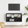 Meuble TV noir 80x31x39,5 cm bois d'ingénierie et métal 630241630241